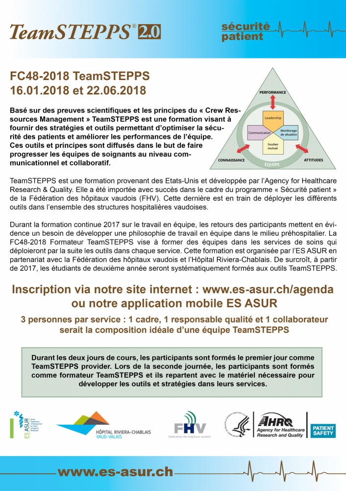 FC48-2018 TeamSTEPPS des 16.01.2018 et 22.06.2018