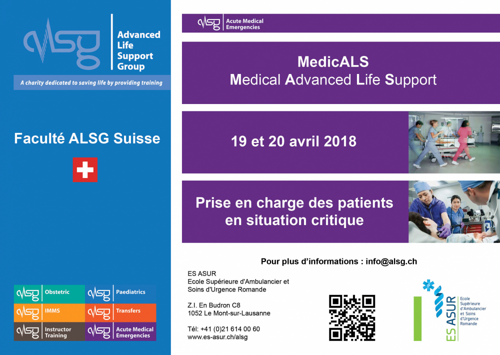 Il reste encore de la place pour le cours FC27-2018 « MedicALS »